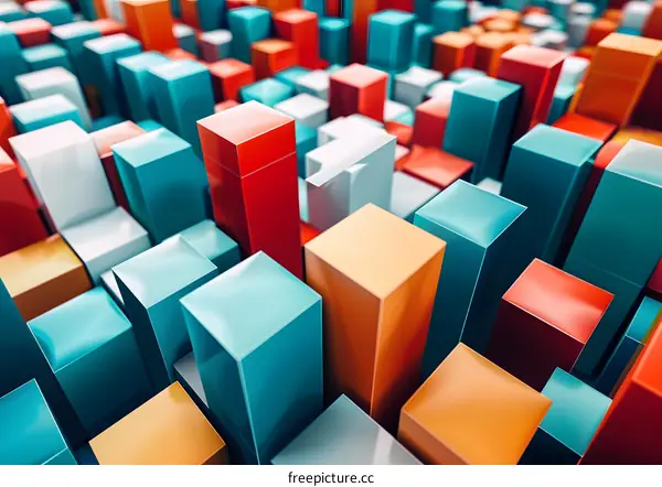 Abstract Colorful 3D Cubes Background