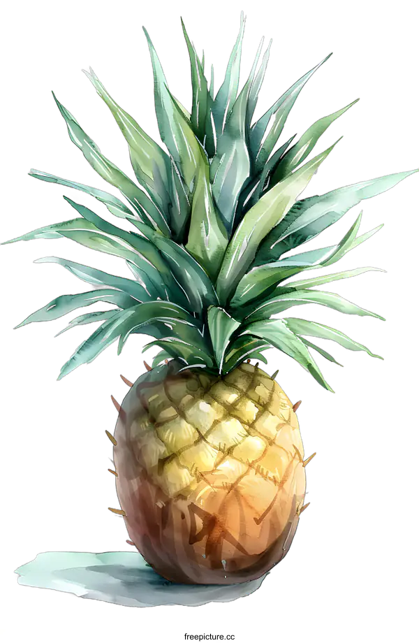 [Transparent Background PNG]Watercolor Painting of a Pineapple