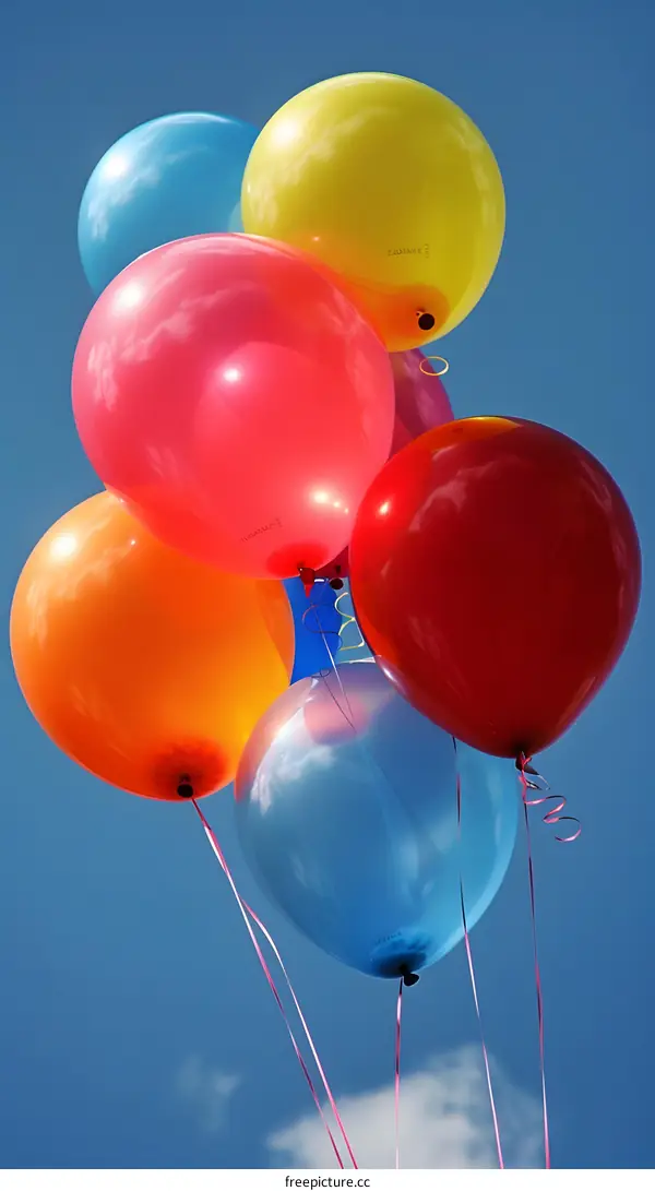 Colorful Balloons Floating in the Sky