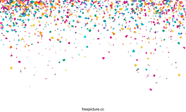 [Transparent Background PNG]Colorful Confetti Heart Design Background