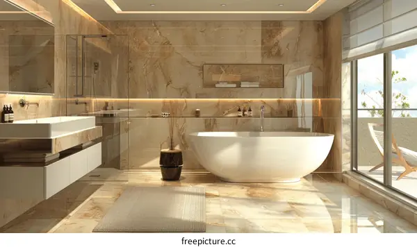 Luxury Modern Bathroom Design Illustration