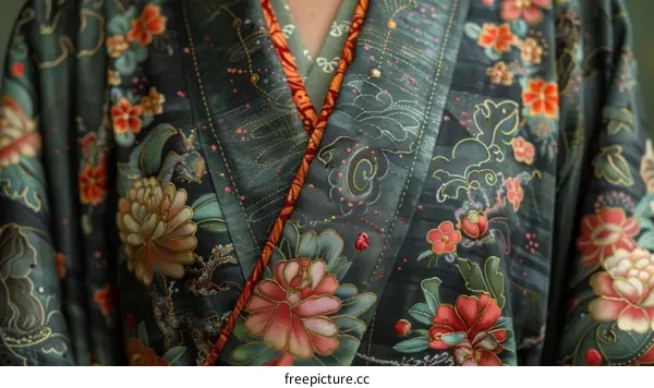 A kimono with a floral pattern