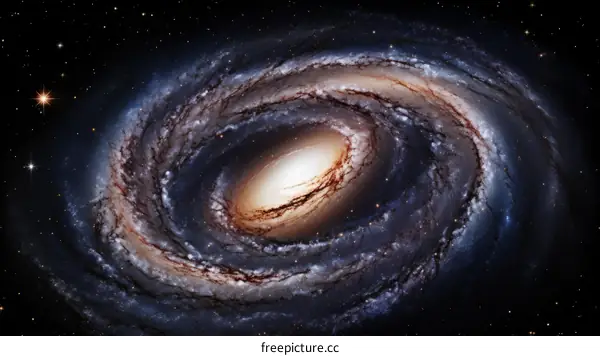 Spiral galaxy with bright center