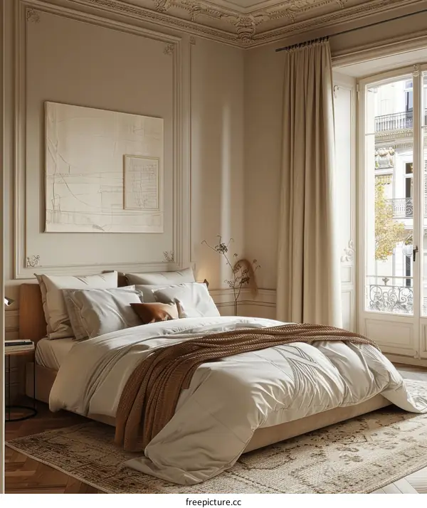 Elegant Beige Bedroom Interior Design