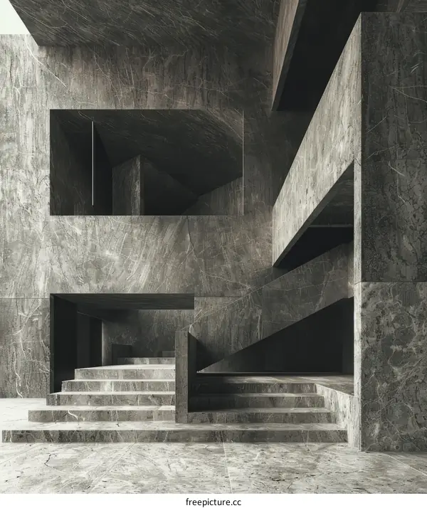 Modern Minimalist Marble Staircase Interior Design