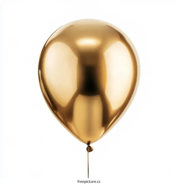 Golden Metallic Balloon on White Background