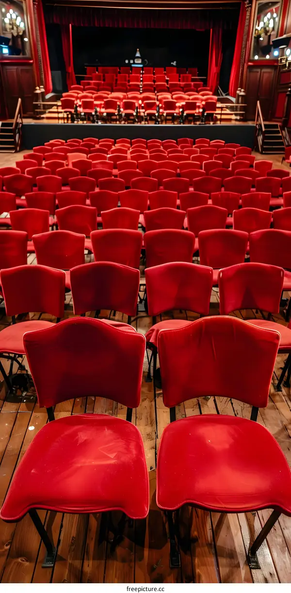 Red Velvet Seats in Empty Theater