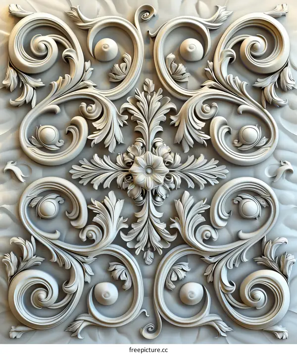 Baroque Floral Ornament Seamless Pattern