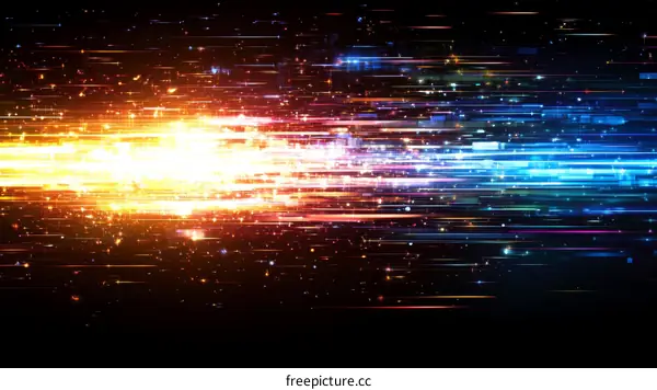 Abstract Colorful Digital Light Trails