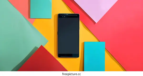 Smartphone on Colorful Background