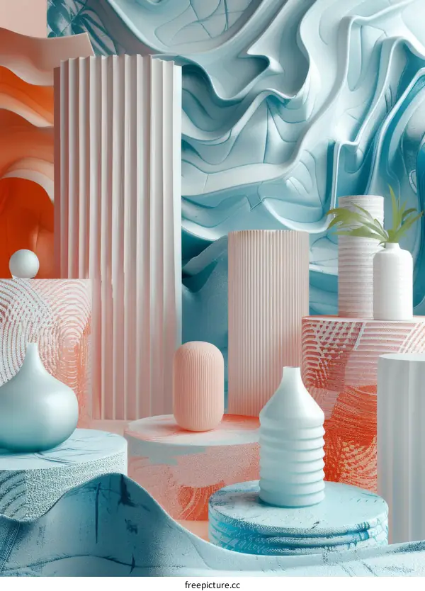 Abstract Modern Design with Pastel Colors