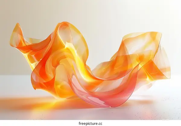 Abstract orange folded shape