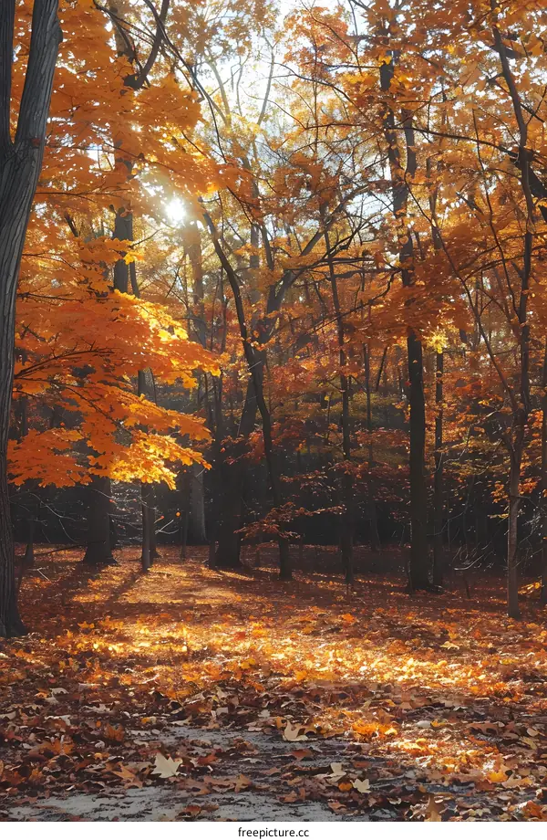 The colorful forest in autumn