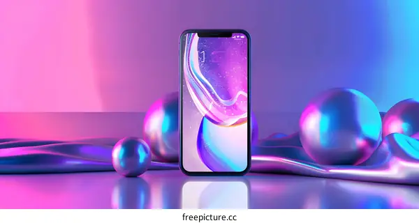 Smartphone Display with Abstract Design