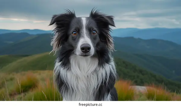 A Border Collie in the Mountains