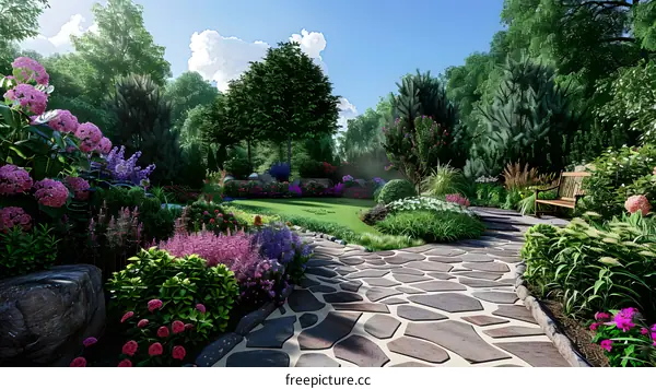 A lush garden landscape design