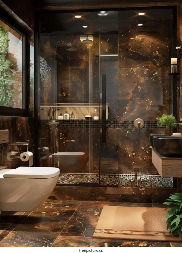 Luxury Modern Dark Brown Bathroom Design