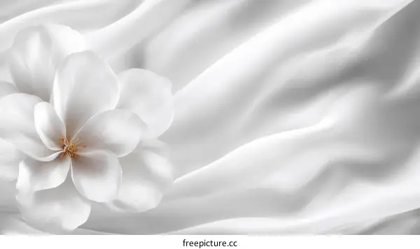 Elegant White Flower on Silky Fabric