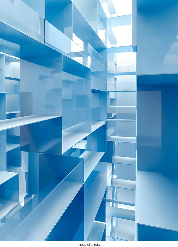 Abstract Blue Glass Architecture Design
