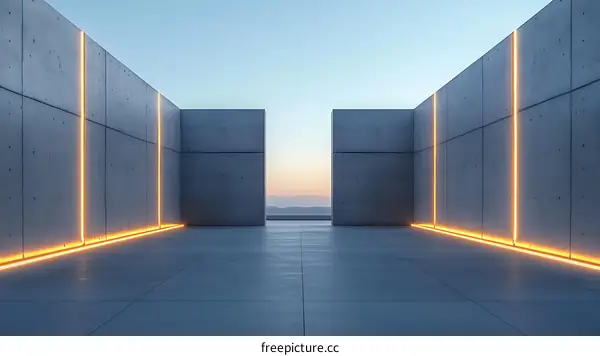 Futuristic Concrete Architectural Space