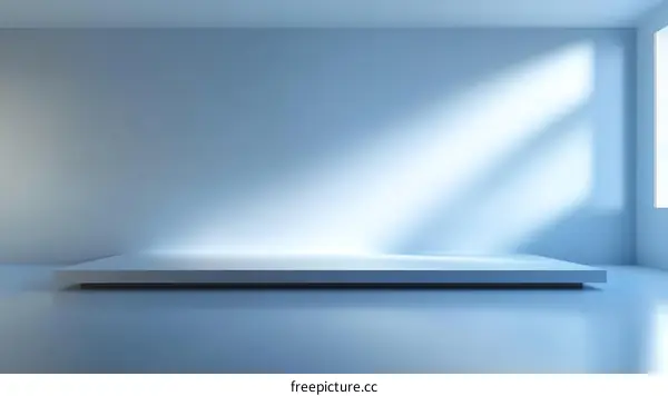 Empty Light Blue Studio Display Podium