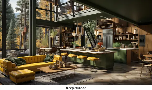 Modern House Interior Design With Open Kitchen