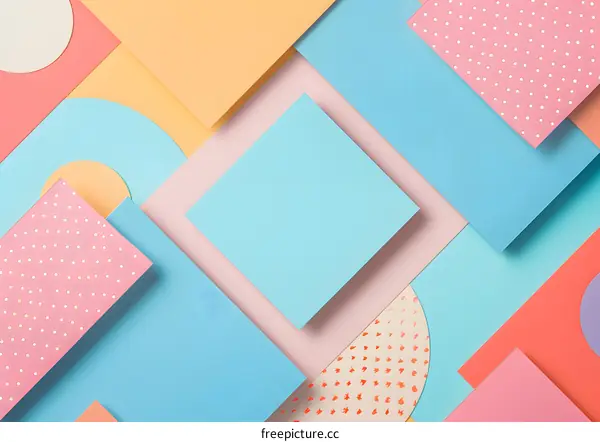 Abstract Geometric Shapes Background With Pastel Colors