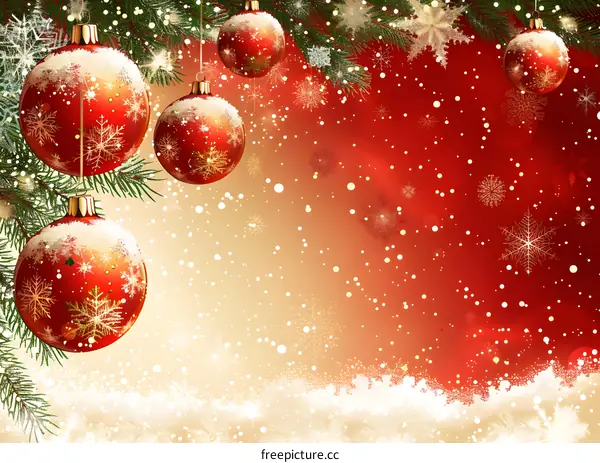 Christmas balls and snowflakes for Christmas decoration