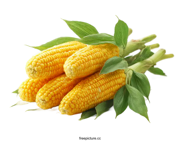 [Transparent Background PNG]Fresh Corn Cob Bundle on White Background