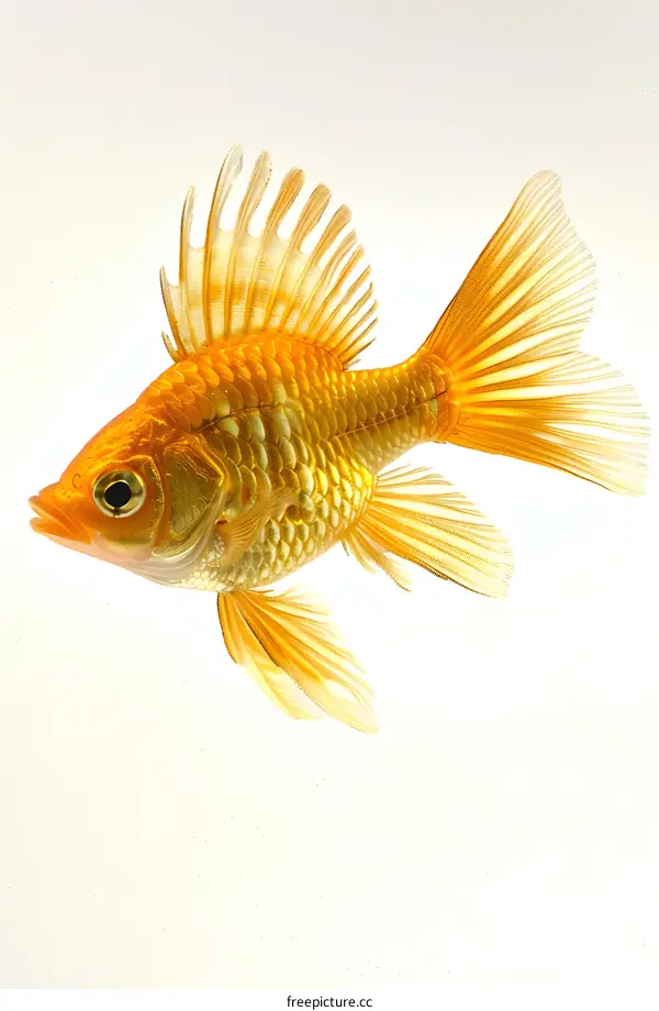 Goldfish on White Background