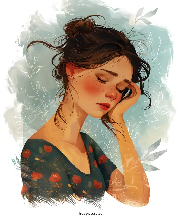 portrait of a young woman with brown hair and freckles