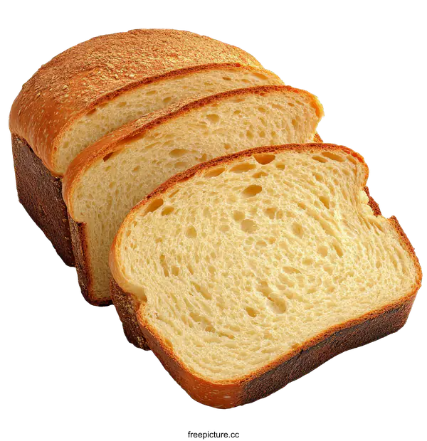 [Transparent Background PNG]Freshly Sliced Loaf of Bread