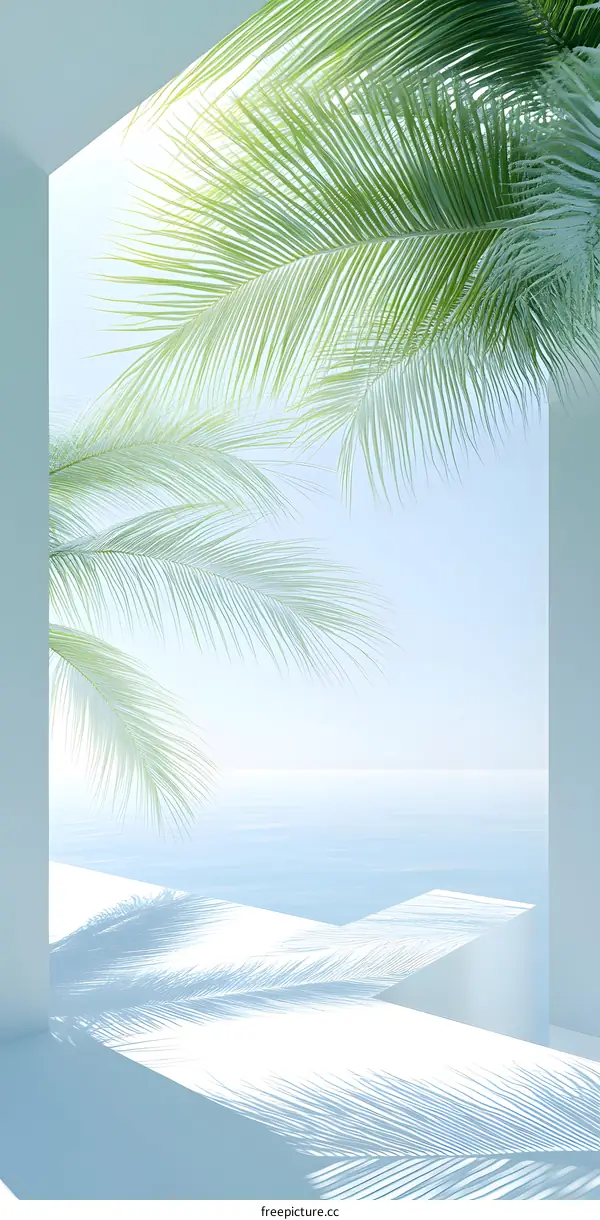 Palm Tree Shadow Minimalist Abstract Design