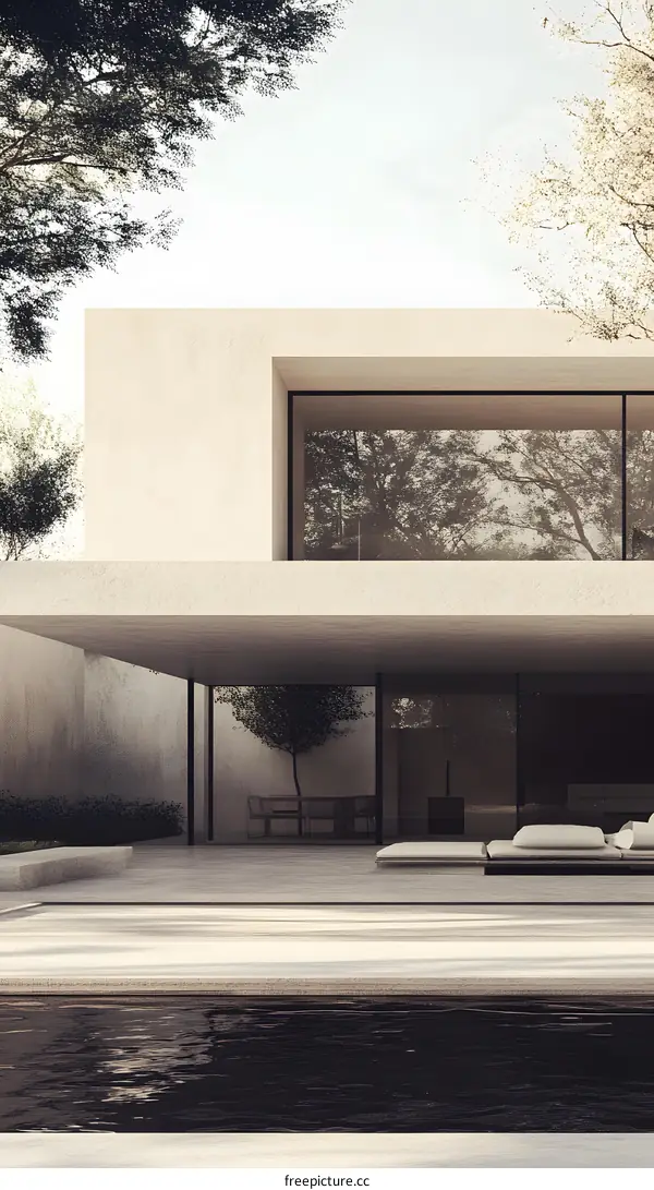 Modern Minimalist House with Pool and Patio