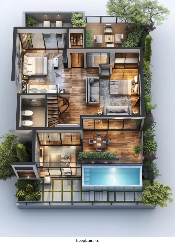 Ultra Luxury Villa Exterior Aerial View