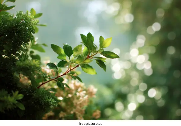 Fresh Green Leaves in Nature Background