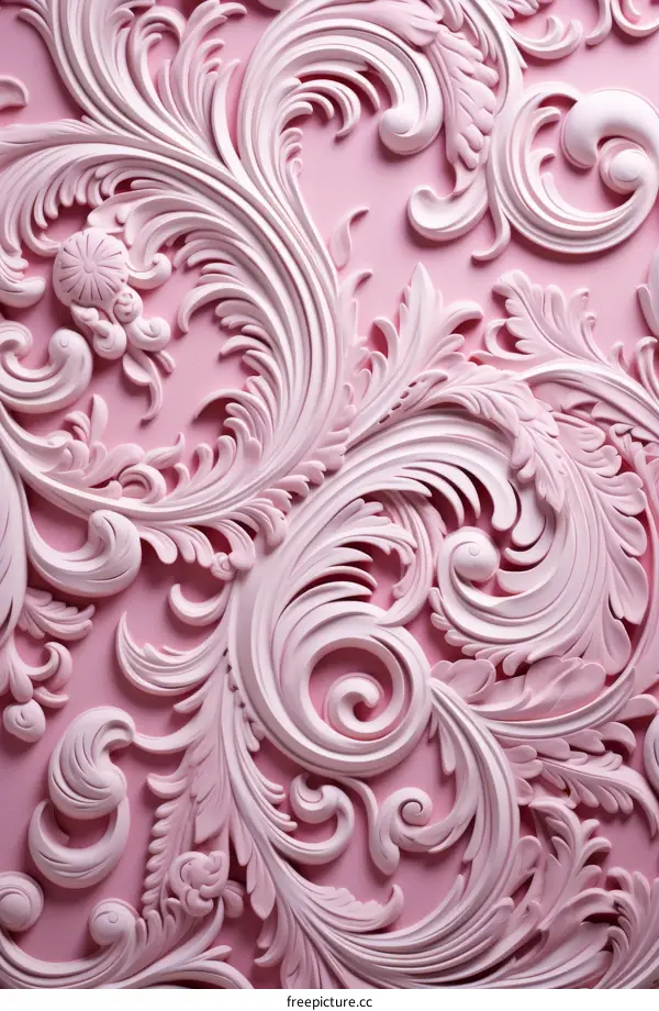 Pink floral 3D wall sculpture