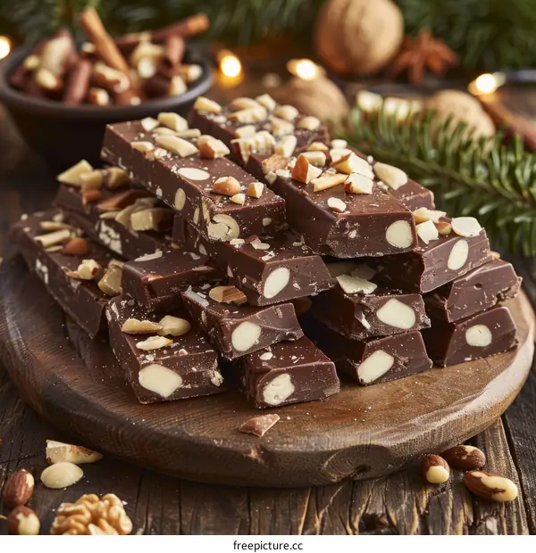 Homemade Chocolate Bars with Walnuts