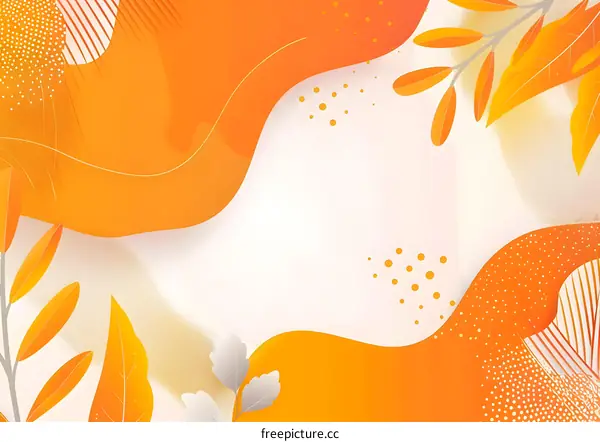 Abstract Orange and White Autumn Leaves Background