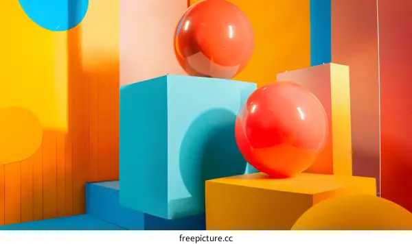 Abstract Colorful Geometric Shapes Background