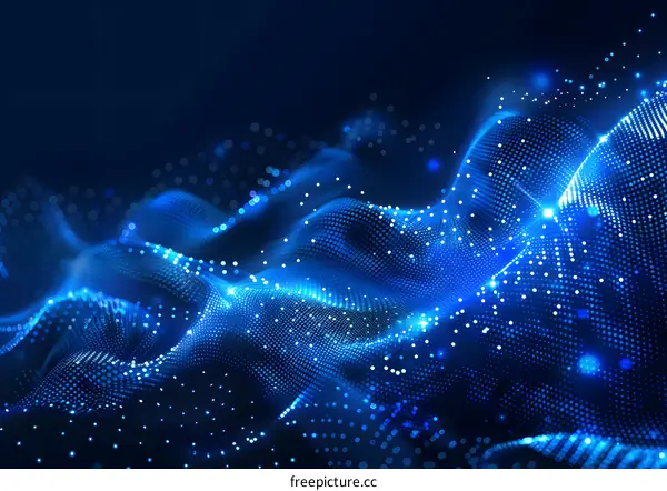 Abstract Blue Wave Digital Background
