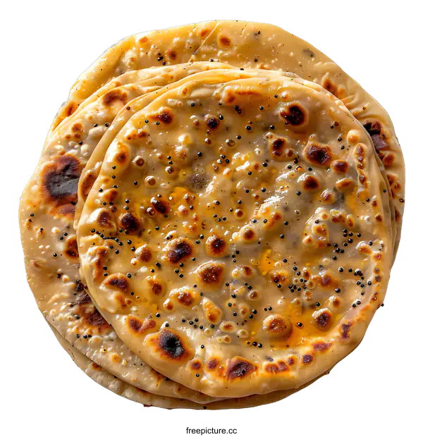 [Transparent Background PNG]Paratha with oil and spices