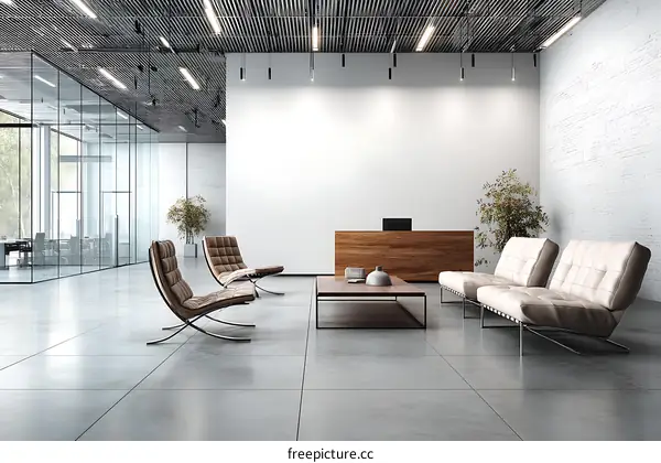 Modern Office Lobby Interior Design Illustration