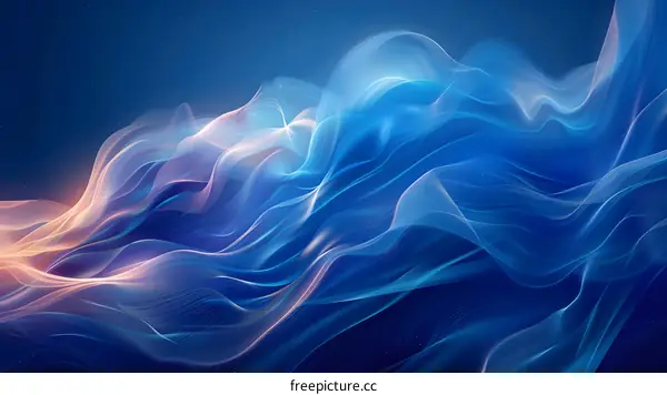 Blue绸缎般的波浪在闪亮的背景下