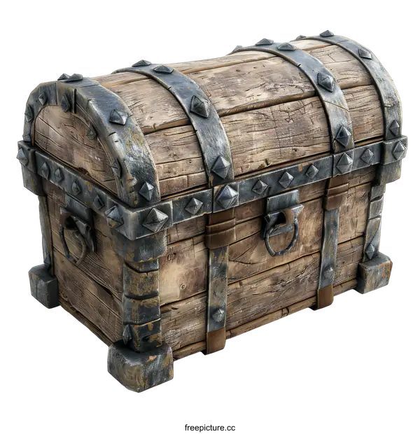 [Transparent Background PNG]Old Wooden Treasure Chest