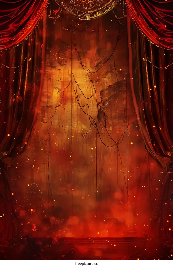 Red velvet retro stage background