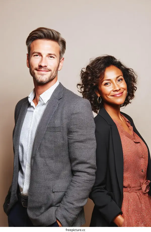 Business Professionals Standing Side by Side