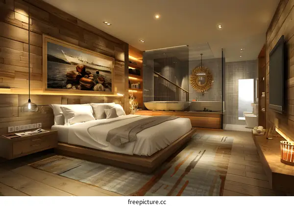 The interior of a hotel room