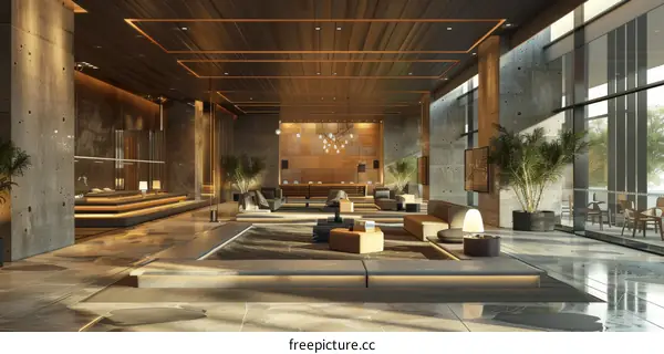 Modern Luxury Hotel Lobby Design Concept