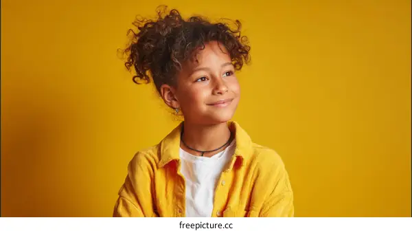 Cheerful Young Girl in Vibrant Yellow Outfit